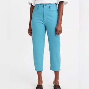 Levi's BLUE Barrel Crop Jeans 34x25 31 New Organic Cotton